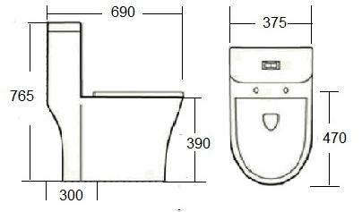 Modern ceramisch hoogste gelijk cupc standaard ééndelig toilet