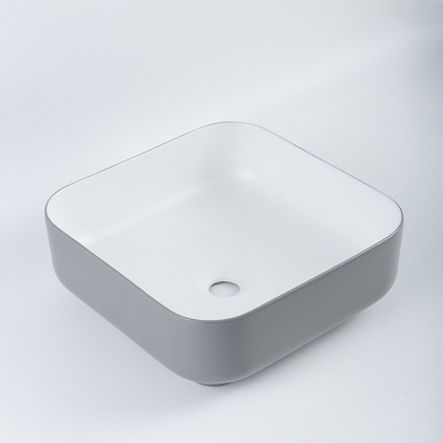 Non-Leakage daalt de Vierkante Ceramische Badkamers Geen Naden Retro Grey Wash Basin