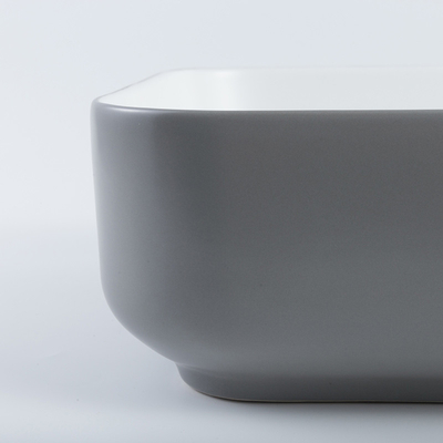 Non-Leakage daalt de Vierkante Ceramische Badkamers Geen Naden Retro Grey Wash Basin